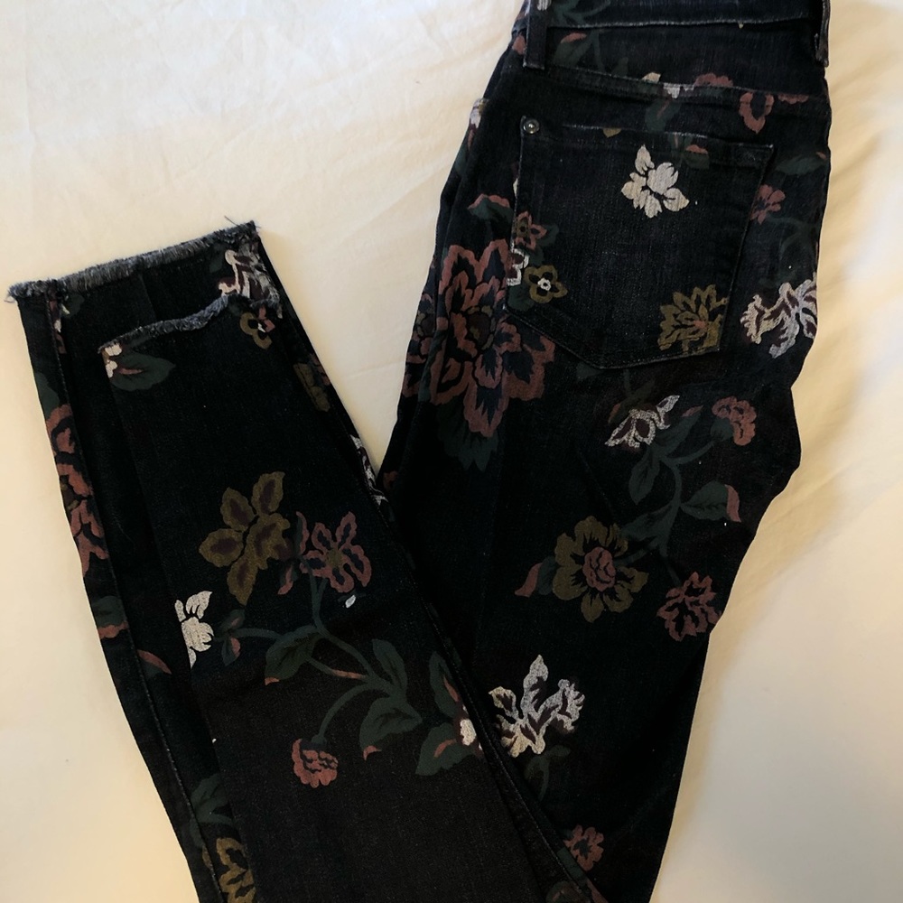 Black floral jeans